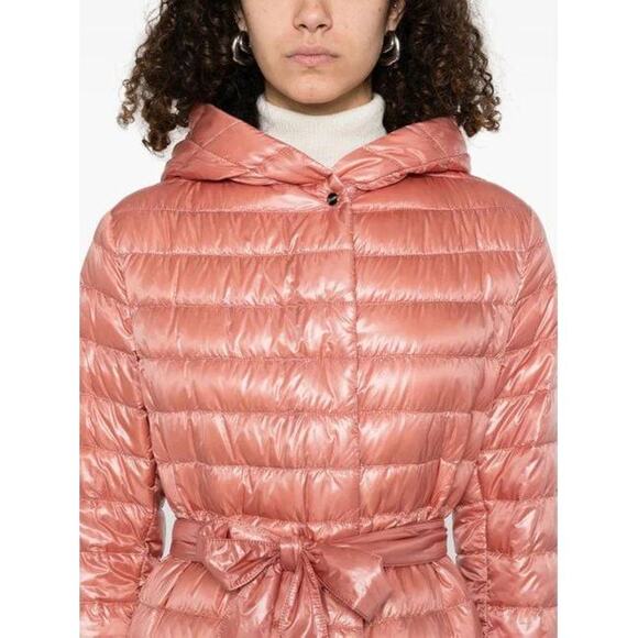 Herno Quilted Belt Puffer Jacket in Deep Rose 40 US 4 - Picture 3 of 5